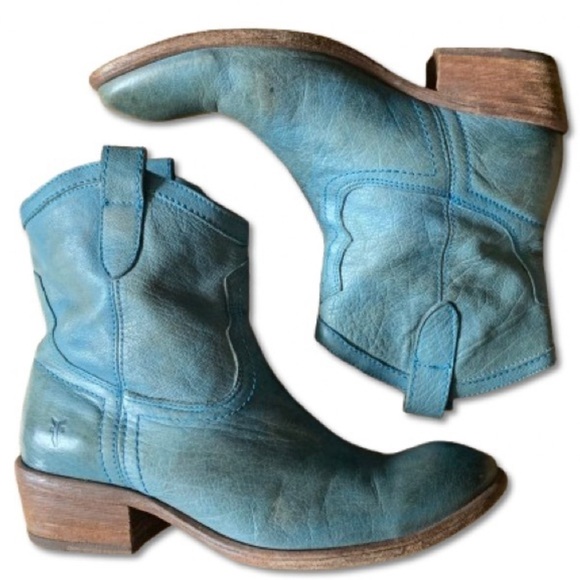 Frye Blue Ankle Boots - Picture 1 of 8